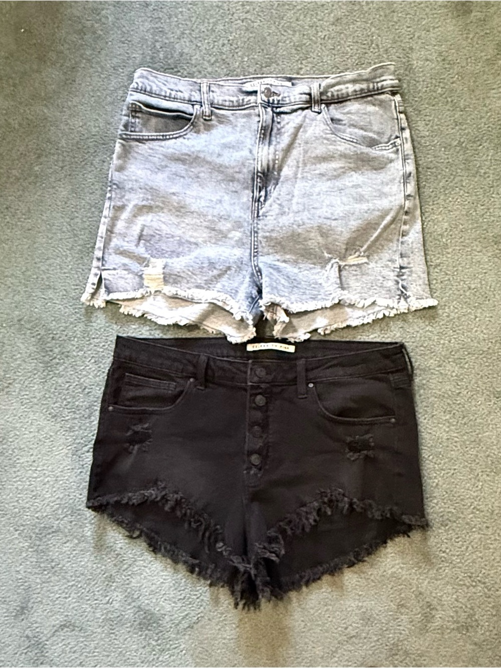 2 Pair Plus Size Celebrity Pink High-Rise Denim Shorts - Size 17/33 NWOT